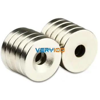 

50PCS Super Strong Round Neodymium Countersunk Ring Magnets 15mm x 3mm Hole: 3mm Rare Earth N50 Free Shipping!