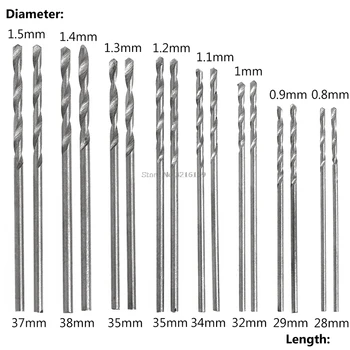 

For 16Pcs/Set HSS White Steel Twist Drill Bit Set 0.8-1.5mm for Electric Grinding Promotion