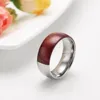 TIGRADE 8mm hombres anillo medio madera incrustación medio Titianium boda banda anillos de compromiso para Mujeres Hombres anel anillos para hombre ► Foto 3/5