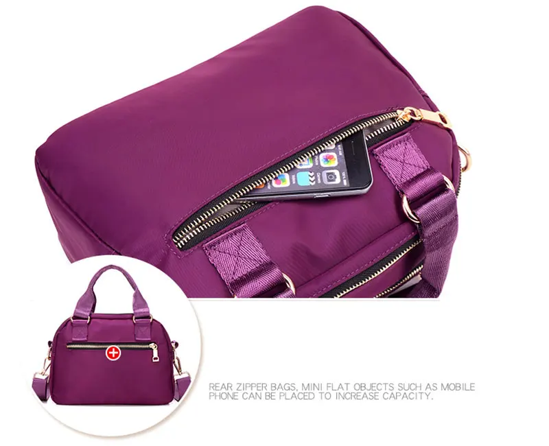 Маленькие сумки через плечо для женщин, сумка через плечо, сумки известного бренда, Женская пляжная нейлоновая одноцветная дорожная сумка-мессенджер с верхней ручкой