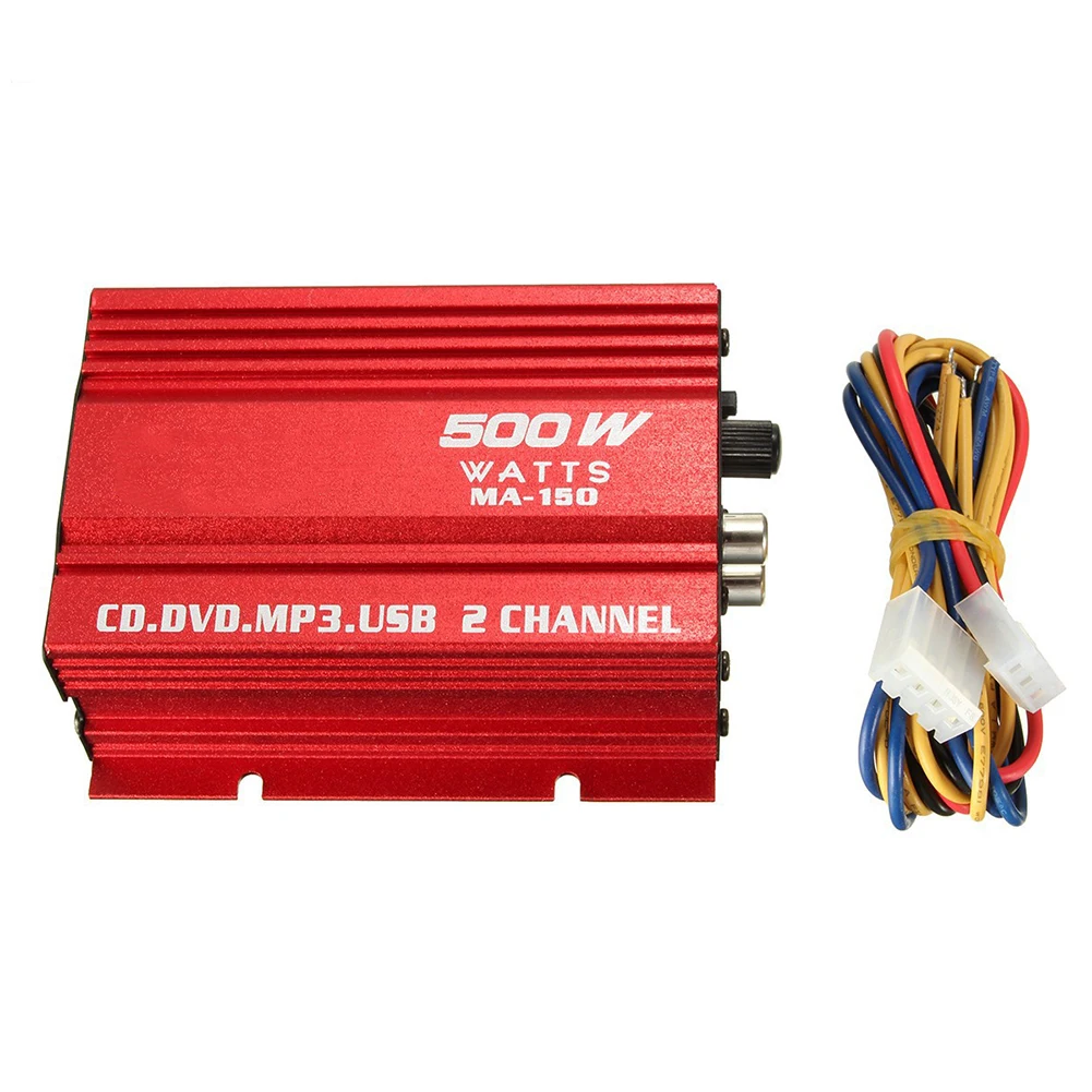 Subwoofer Hi-Fi LED Indicator Mini Amplifier Universal Stereo Power 2 Channel Car Motorcycle Aluminum Alloy Home Audio 12V 40W | Автомобили