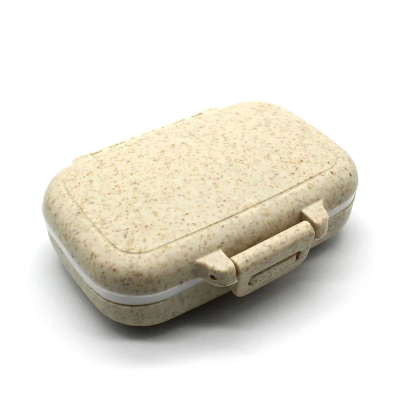 Портативный чехол для таблеток с 3 сетками, пластиковый контейнер для хранения, чехол для планшета, чехол для таблеток, разветвитель, медицинский ящик - Цвет: Wheat straw color