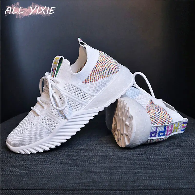 

ALL YIXIE 2019 New Summer White Mesh Women Sneakers Fashion Thick Bottom Womens Platform Sneakers Casual Shoes Zapatos De Mujer