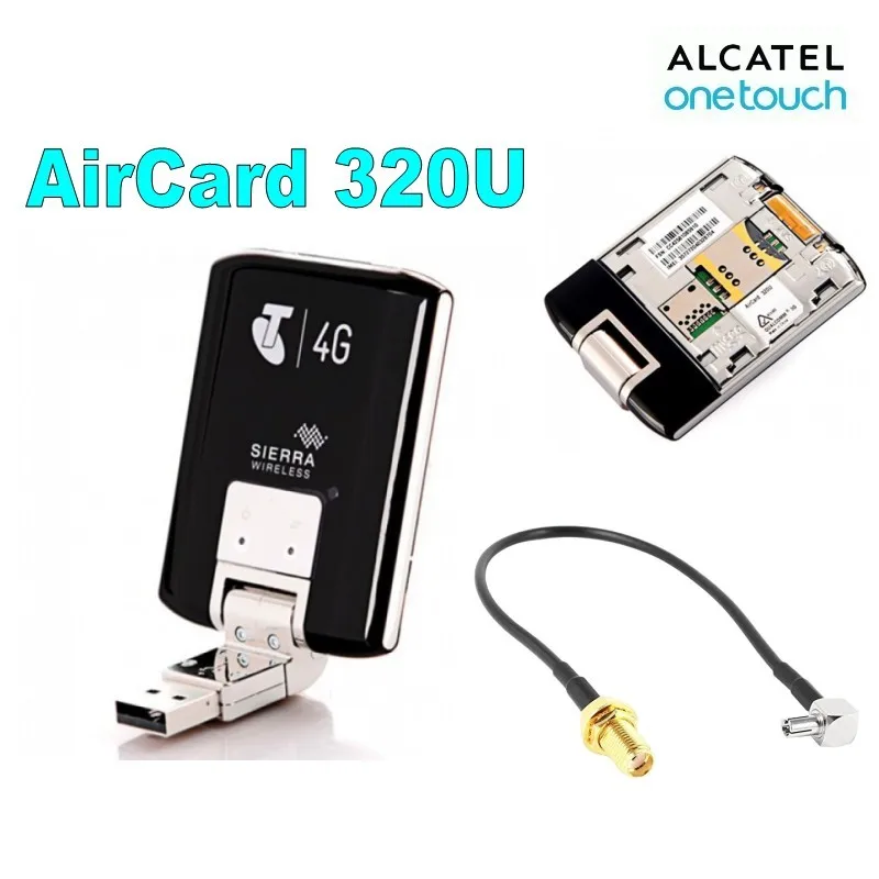 많은 10 개 잠금 해제 시에라 에어카드 320U USB 4G LTE 무선 모뎀, 100Mbps 모바일 라우터 +