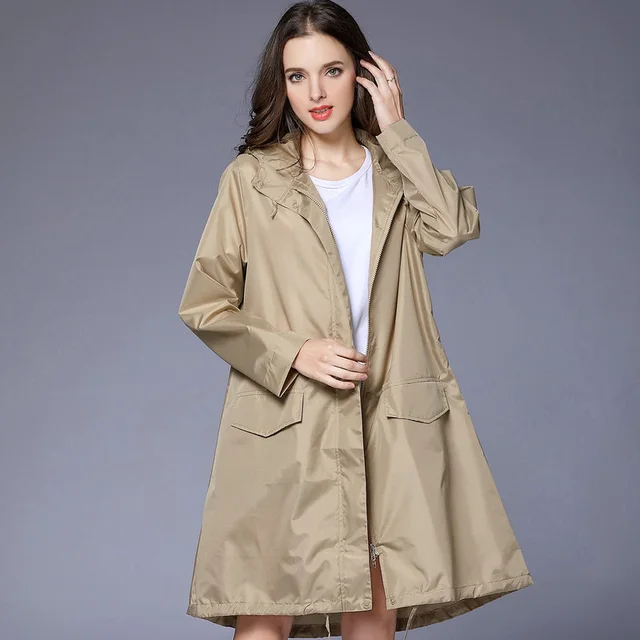 Fashion sleeved adult single Ms raincoat Japanese style Portable Thin