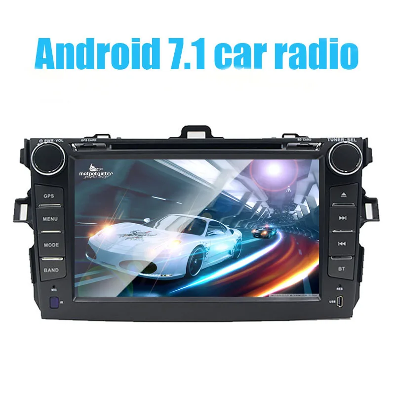 Android 7 1 четырехъядерный автомобильный dvd-плеер для Toyota Corolla 2007 2008 2009 2010 2011 2 Гб ОЗУ 16