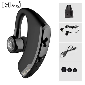 

M&J V9 Handsfree Business Wireless Bluetooth Headset With Mic Voice Control Headphone For Drive Connect With 2 Phone
