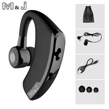 M&J V9 Handsfree Business Wireless Bluetooth Headset With Mic Voice Control Headphone For Drive Connect With 2 Phone