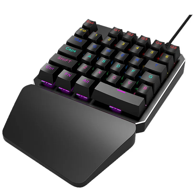 Binmer Keyboards HXSJ J100 One-hand 35 Keys Wired USB Gaming Mechanical keyboard Keypad for PUBG td0528 Dropship Binmer Keyboards HXSJ J100 One-hand 35 Keys Wired USB Gaming Mechanical keyboard Keypad for PUBG td0528 Dropship