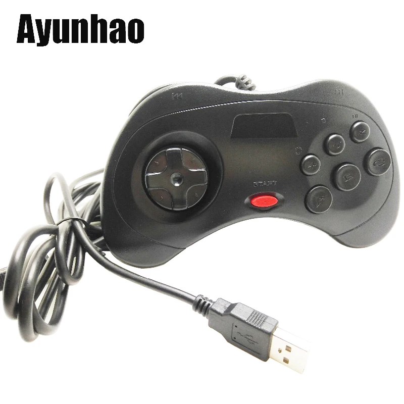 1 шт. USB игровой контроллер 6 кнопок для SEGA Genesis/MD2 Y1301 держатель джойстика ПК MAC Mega