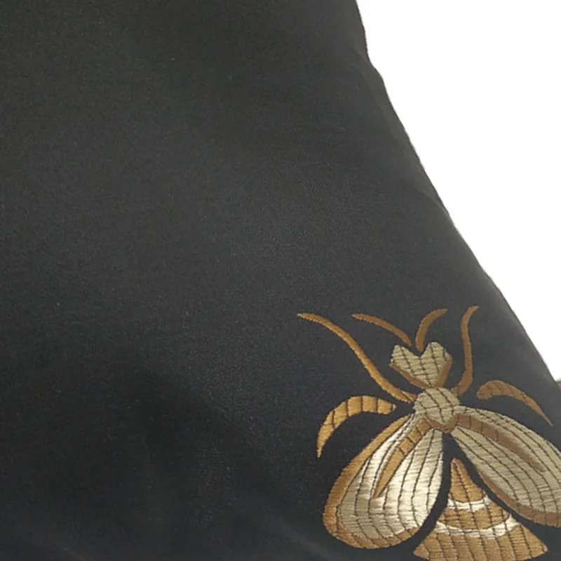 Роскошный чехол для подушек 3D кожа пчела Вышивка Подушка украшение черный желтый Almofada Cojines отель Мода дом де Coussin
