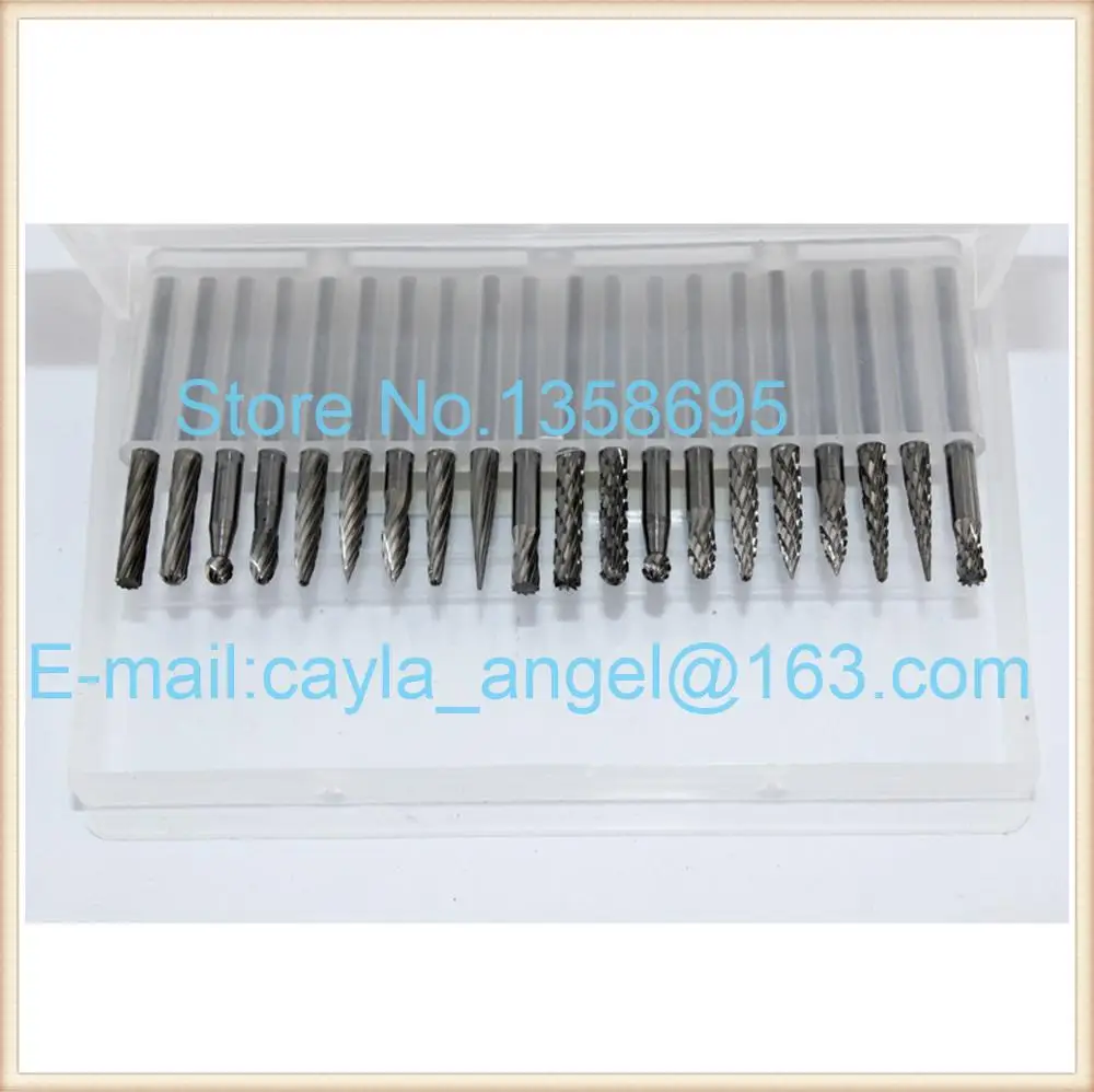 20Pcs 3mm Shank Tungsten Steel Solid Carbide Rotary Files Diamond Burrs Dremel Tool for Woodworking Drilling Carving Engraving | Украшения