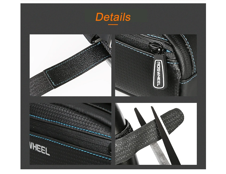 Perfect ROSWHEEL TANK  2.4L Bike Bicycle front tube Double Pouch Bags With two 4.7-6.0 inch iPhone7 6 6s plus Samsun Huawei Cycling bag 10