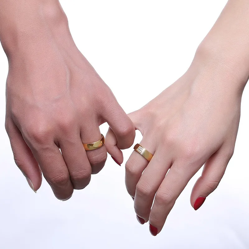 Modyle 2018 Simple Wedding Rings for Women Men Elegant AAA CZ Stones Gold-color Ring Alliance Promise Engagement Band Gift