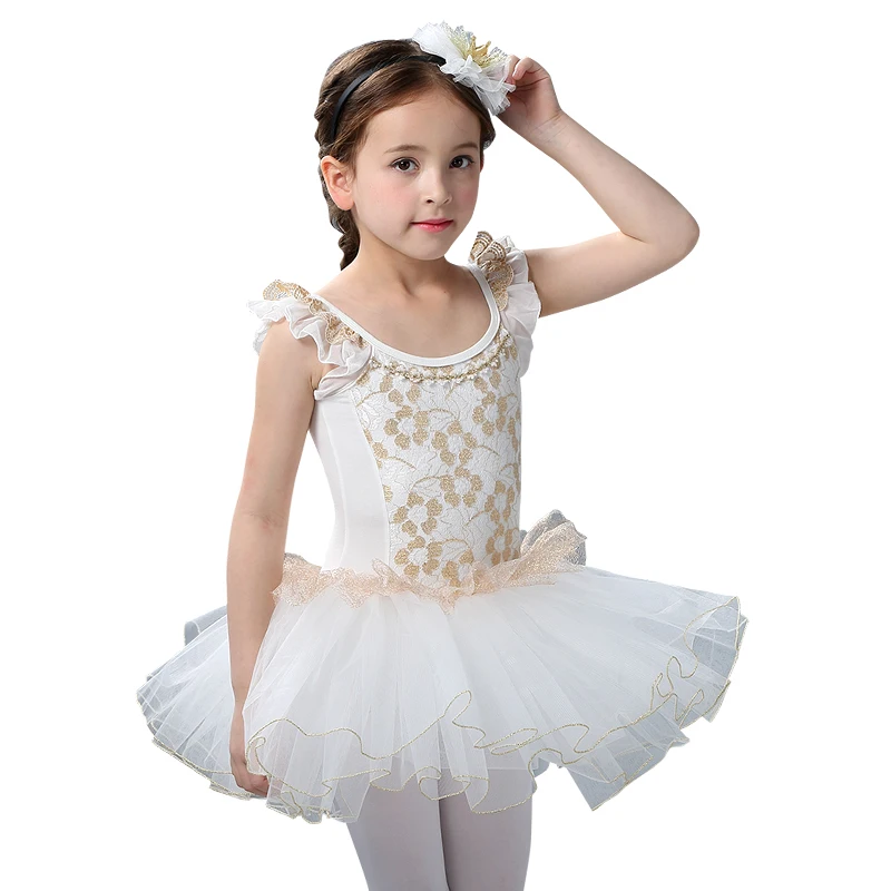

Hollow Lace Cute Ballet Dress White/Pink Swan Lake Ballet Costume Perfect Quality Ballerina Dress Dance Show Clothes For Girls