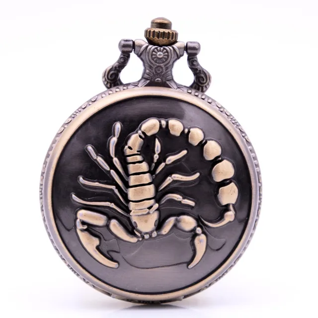 Vintage Bronzo Scorpione Mens Delle Donne Di Quarzo Analogico Orologio Da Tasca Vintage Bronzo Scorpione Mens Delle Donne Di Quarzo Analogico Orologio Da Tasca