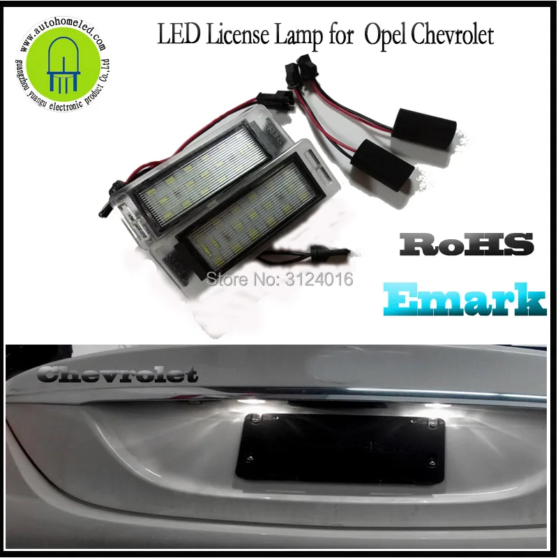 

2PCS x dahosun LED License Lamp for Opel Insignia Chevrolet fraverse Cruze Canaro Corvette Stingray SS 2014 Equinox Impala