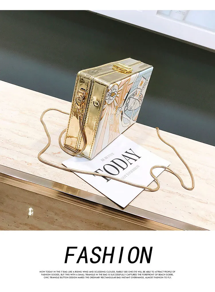 Модная винтажная женская сумка-клатч с рисунком масляной живописи, вечерние сумки через плечо, мини-сумка через плечо F