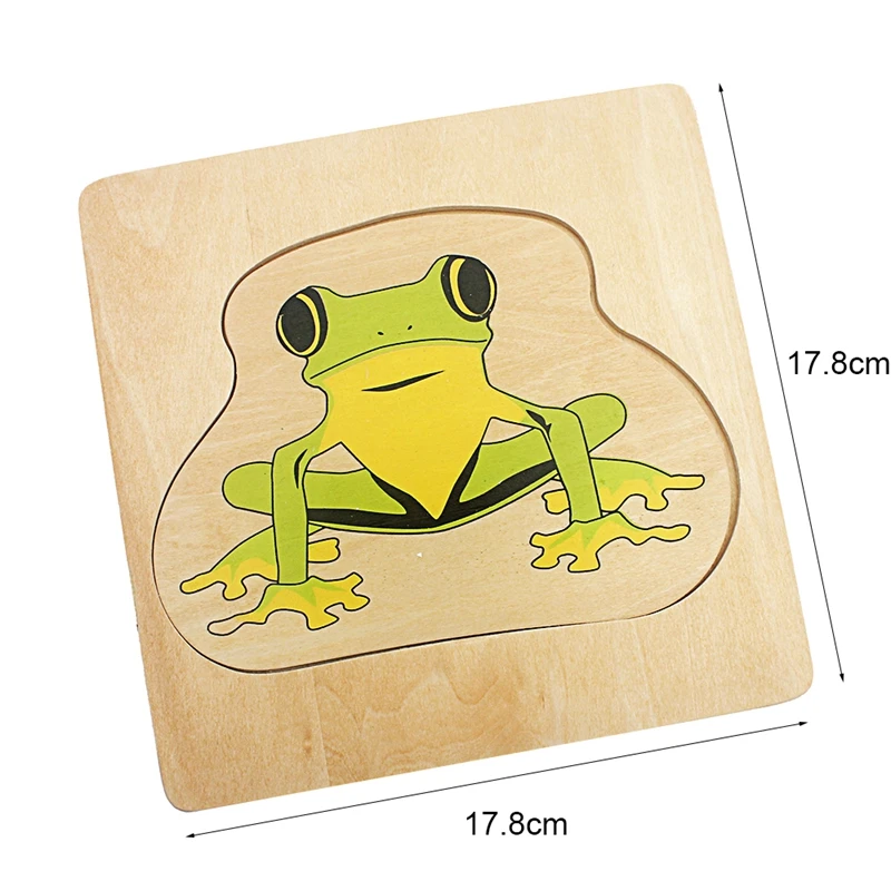  Infant Montessori Teaching Aids Toddler Life Cycle of Frog Puzzles Multi-layer Grow Up Puzzles Jigs - 32873674626