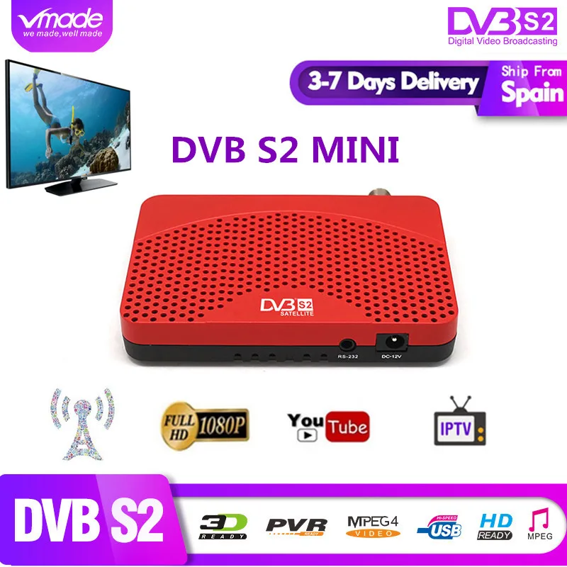 Горячая Распродажа! спутниковый ресивер DVB S2 tv BOX Full hd 1080p mpeg2/4 с поддержкой BissKey, CCcam, Youtube, IKS, wifi, PVR телеприставка