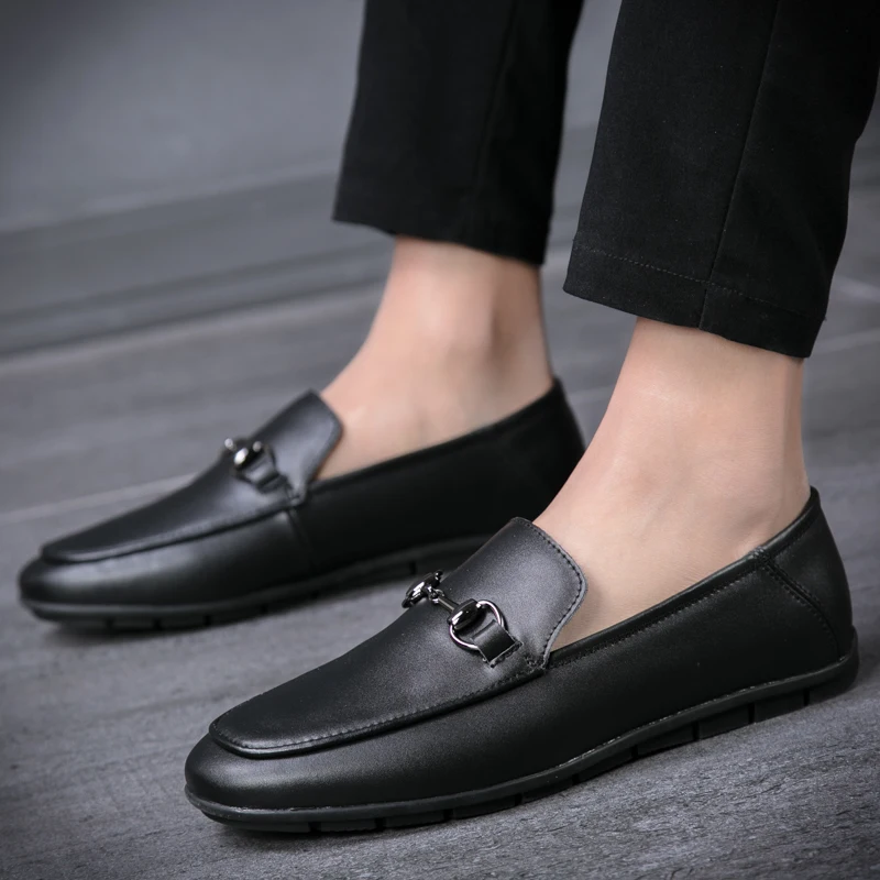 

2018 new Mens Leather Shoes Luxury Brand Mens Loafers Leather Formal Loafers Moccasins Men 5