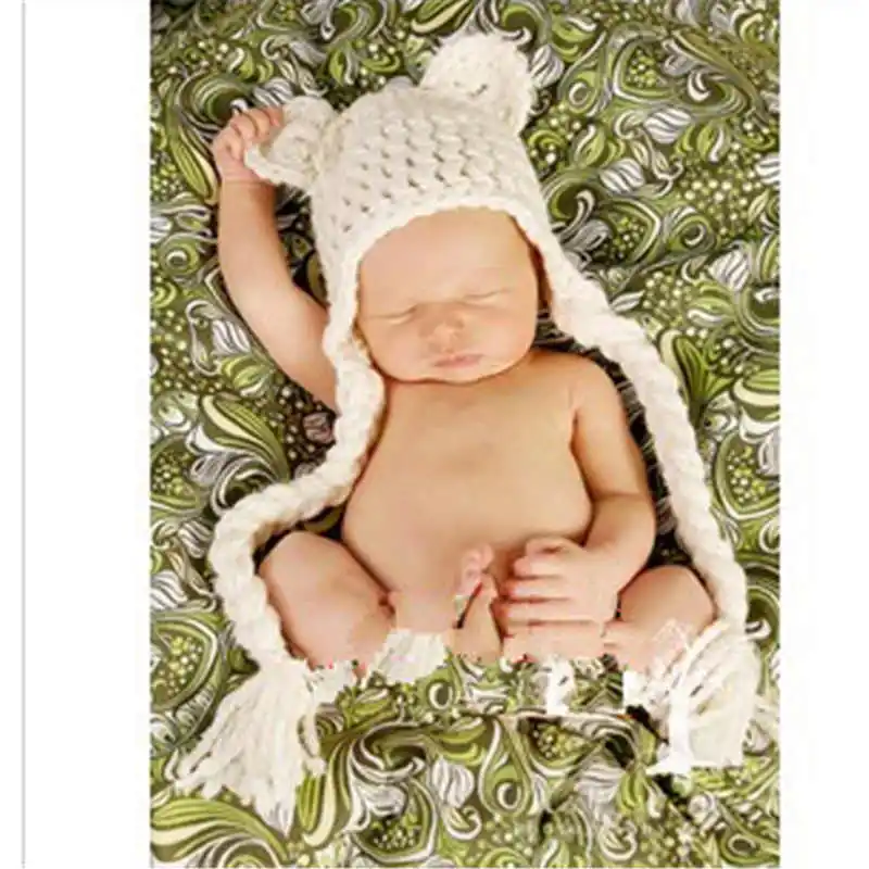 

Crochet Baby Newborn Bonnet, Pixie Bonnet, Photo Prop,