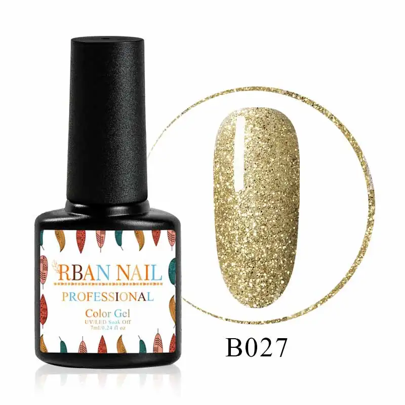 RBAN NAIL 7ML Color Glitter Gel Nail Polish Laser UV Gel Blue Black Color Lacquer Soak Off Semi Permanent Gel Nail Art Varnish - Цвет: M30159