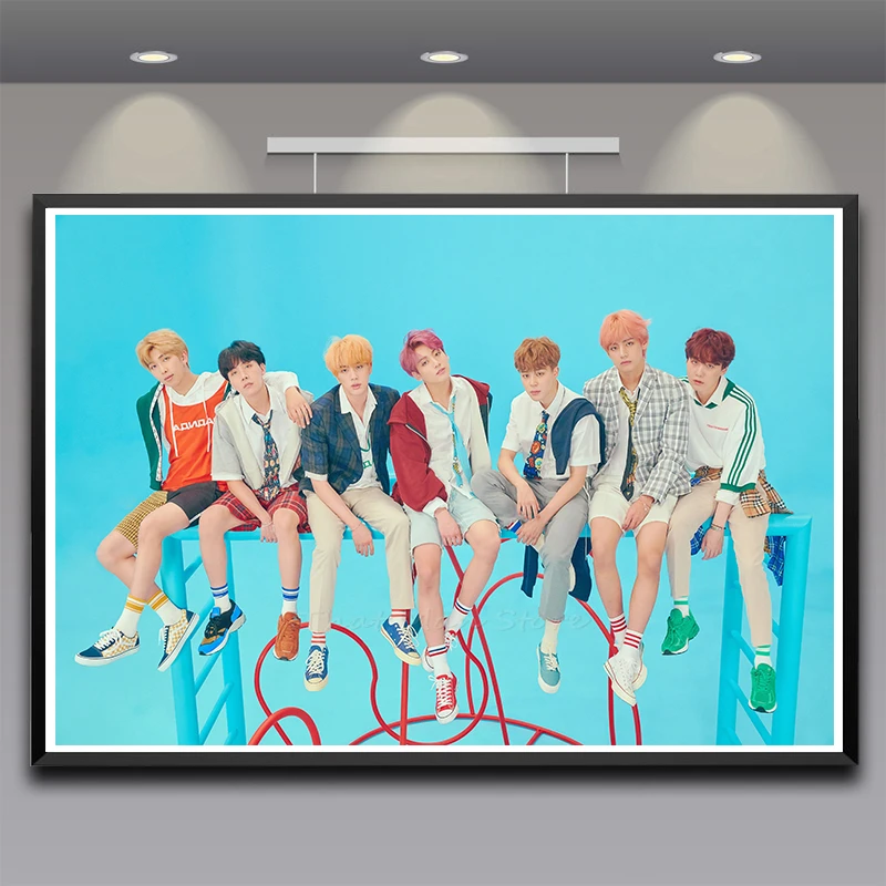 Kpop bangtan постер с прозрачным изображением настенные наклейки для украшения дома