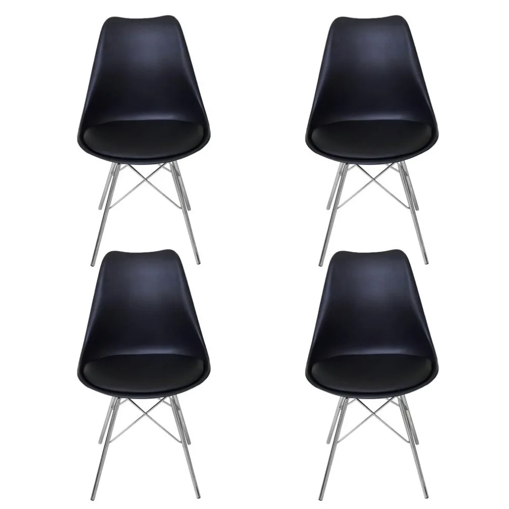 Newest 4 PCS Dining Tulip Chair Metal Legs Loft Lounge Stool Modern Design Padded Seat Chair Exquisite Home Accessories Newest 4 PCS Dining Tulip Chair Metal Legs Loft Lounge Stool Modern Design Padded Seat Chair Exquisite Home Accessories