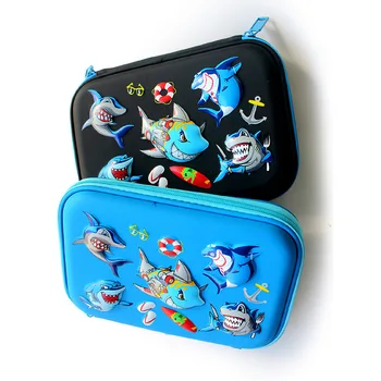 

School Pencil Case for Girls Kawaii 3d Animal Shark Unicorn Waterproof Large Student Pen Box Stationery Pen Case Bag C11 D40