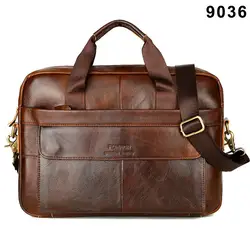 Мужская винтажная сумка из натуральной кожи деловая сумка через плечо, портфель MSJ99