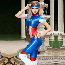 Сексуальные костюмы супергероя из искусственной кожи для взрослых женщин на Хэллоуин, карнавал, костюм женщины-кошки, Супермен, косплей, плотные боди 6301