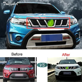 

Tonlinker Cover case Stickers for SUZUKI Vitara 2016 Car Styling 1 PCS exterior parts Refit front face decoration racing grills