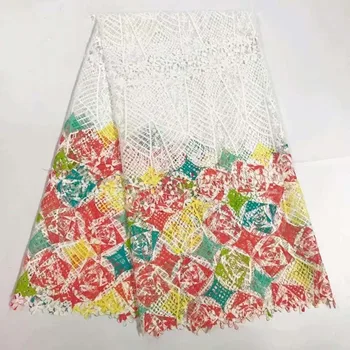 

Print Lace Nigerian Lace Fabric High Quality Pearls African Lace Fabric 2018 Embroidered Nigerian