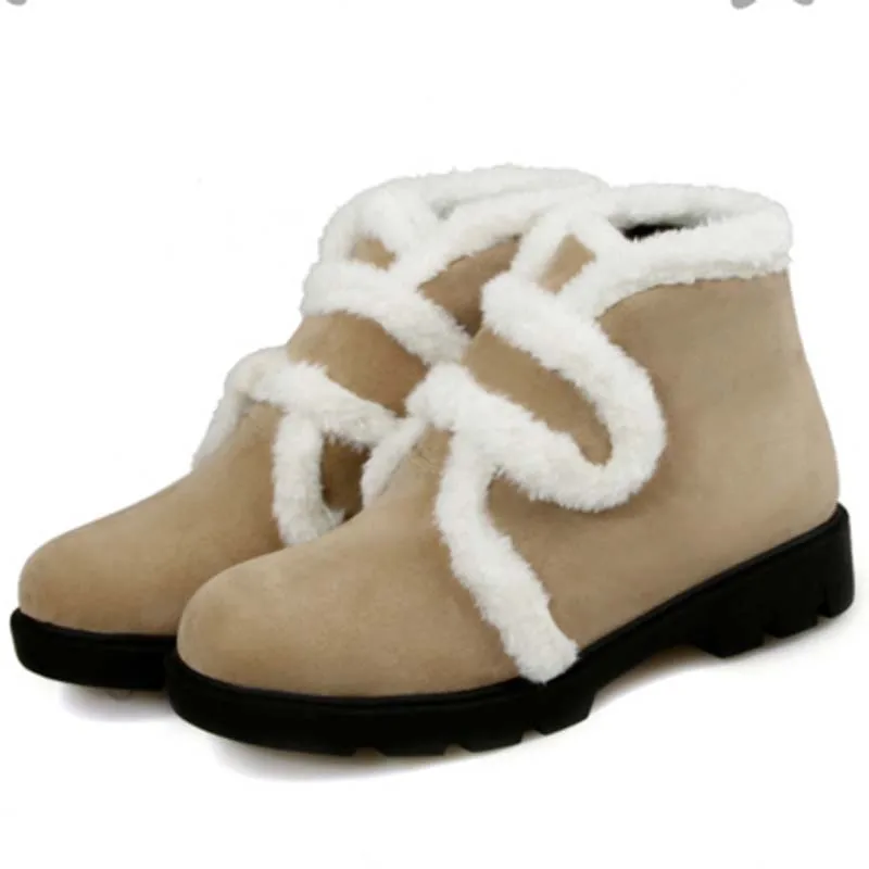 

New Women Winter Boots for Women Black Warm Cotton Shoes Women Boots Fur Inside Platform Snow Boots Round Toe Sale