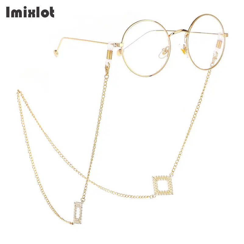 

Fashion Womens Gold Eyeglass Chains Star Square Charm Sunglasses Reading Glasses Chain Eyewears Cord Holder Neck Strap Rope