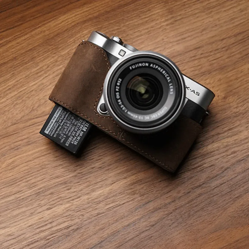 Mr. stone бренд натуральная кожа половина тела ручной работы Нижняя крышка чехол для камеры Fujifilm XA5 FUJI X-A5