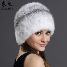 QiuMei Women s Winter Hat Natural Mink Fur Female Casual Cap Hat Fur Headgear For Women
