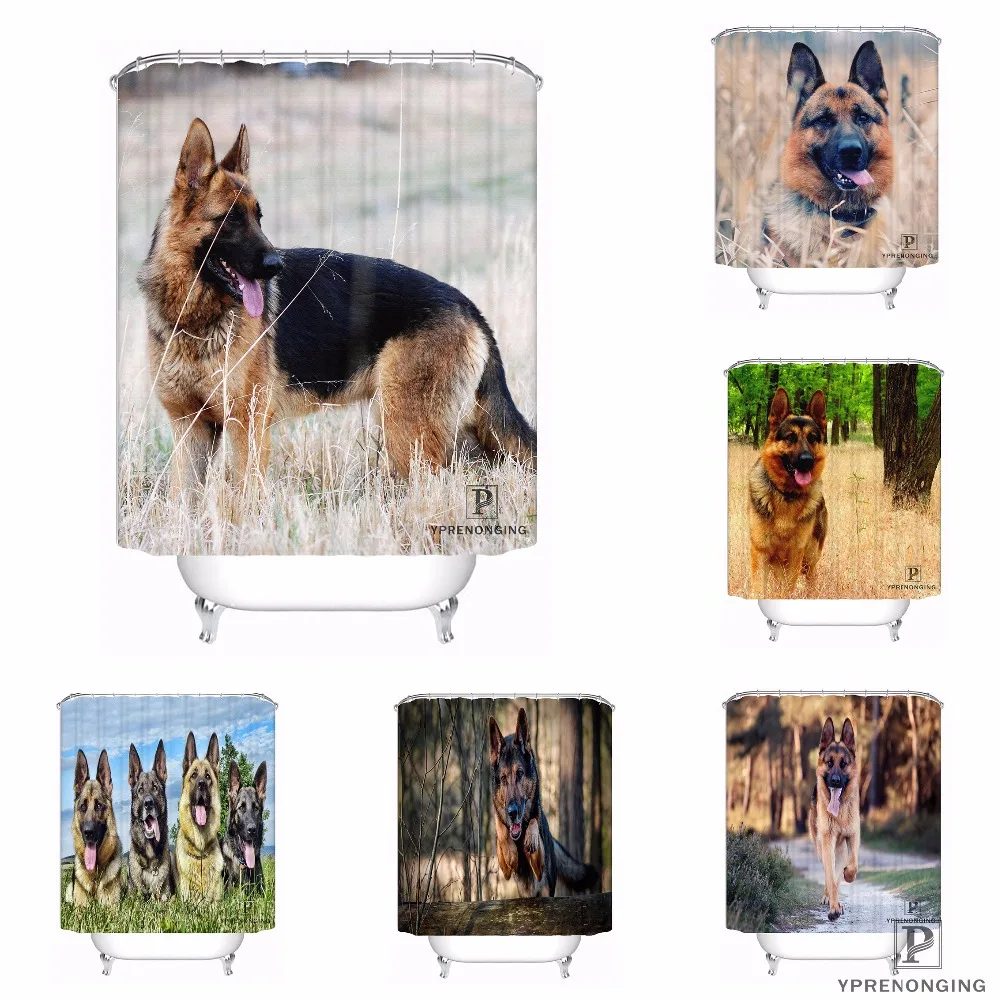 Custom German Shepherd Dog Waterproof Shower Curtain Home Bath Bathroom