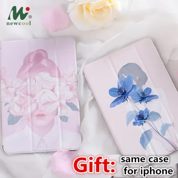 

BLUE Flower Flip Cover For iPad Pro 9.7 11 air 10.5 10.2 12.9 2020 Mini 2 3 4 5 2019 Tablet Case 7th for New iPad 9.7 2017 2018
