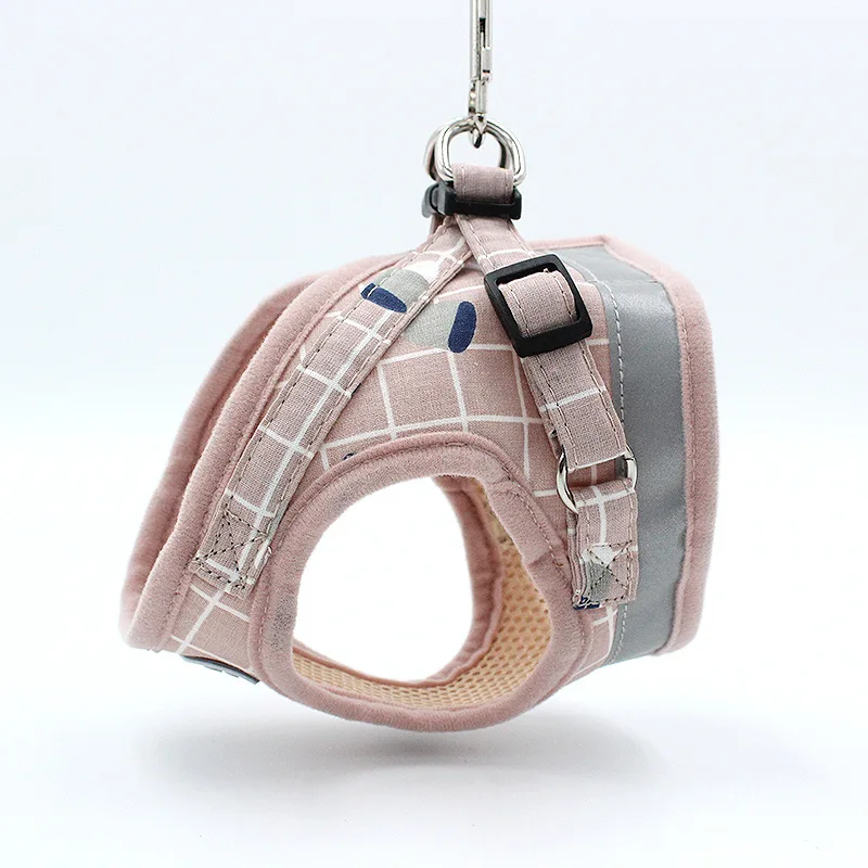 

Reflective Pet Dog Harness Vest Easy Control for Small Medium Dogs Adjustable Dog Harness and Leash Set Puppy Walking Chain Lead