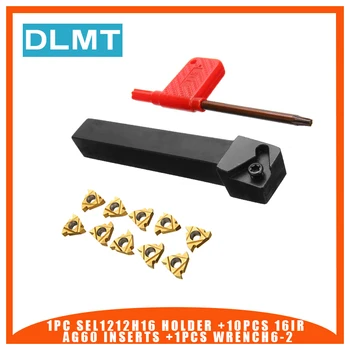 

10pcs 16IR AG60 Inserts High Hardness Blades+1pc SEL1212H16 CNC Lathe Turning Tool Holder 100mm Boring Bar+1pcs Wrench