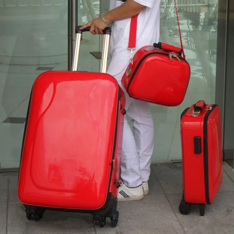 

Trolley Case spinner wheels women Lockbox Spinner Wheel Polychromatic traveller girl Travel Suitcase Luggage Pull Rod trunk