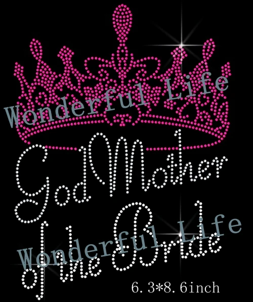 Lowest price free shipping 20 Pcs/Lot Hot Fix Rhinestone crystal Motif Design bling rhinestone ''God Mother of The Bride&quot | Дом и