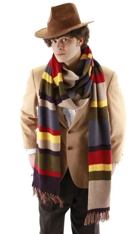 Зимний теплый шарф в полоску от Dr Doctor Who четвертый 4 й 12 дюймовый роскошный костюм