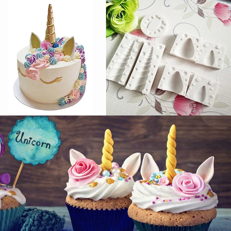 3D Unicorn Baby Birthday Silicone Cake Mold Fondant Sugarcraft Mould Baking Tool