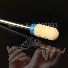 1 шт. желтый Керамика ногтей Burr Биты Гладкая верхняя Профессиональный Маникюр Педикюр Дрель Дизайн ногтей Salon электрифицированная машина Уход за ногтями детей инструмент