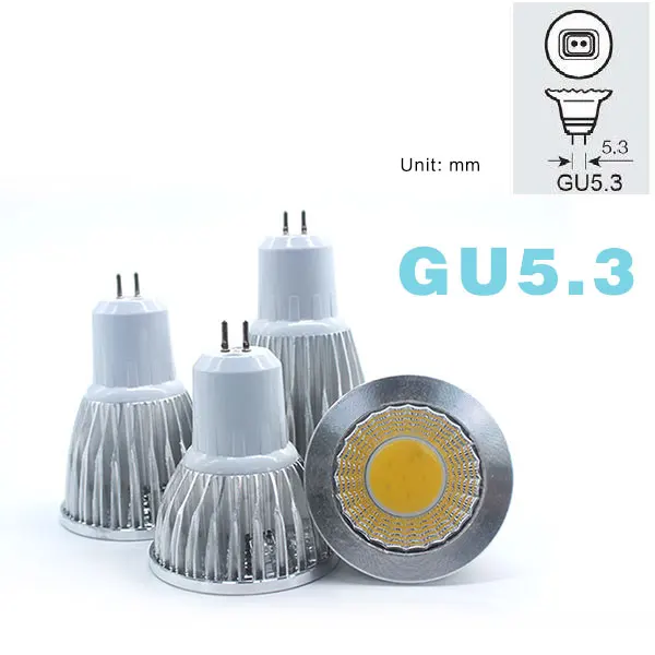 Светодиодный лампочка для точечного светильника GU10 E14 E27 Dimmable COB светодиодный MR16 DC 12 V 9 W 12 W 15 W Замена галогенной лампы AC 220 V Энергосбережение - Испускаемый цвет: GU5.3