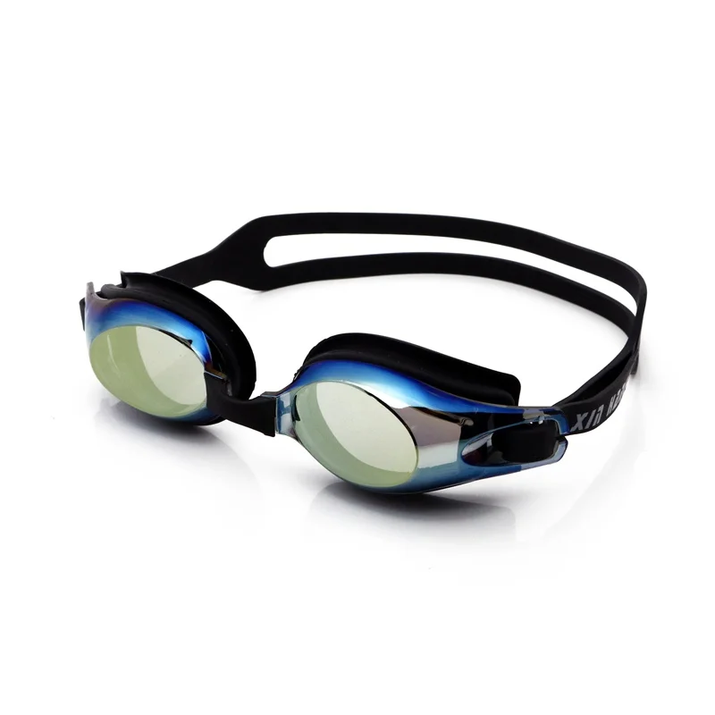 Красочные Плакированные очки для плавания с коробкой Анти-туман УФ Защита плавательные очки Водонепроницаемые силиконовые очки для взрослых