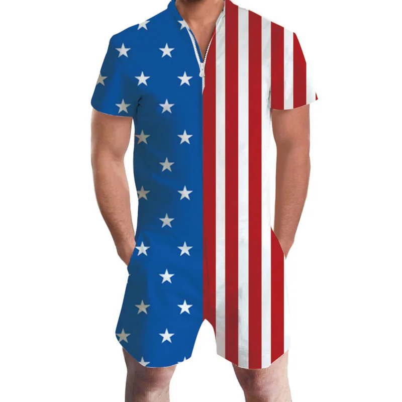 New Pride Romper Summer Drink Beer Rainbow Men Romper 3D Graphic Romper Casual Zipper Jumpsuit Overalls USA Flag Beach Men's Set New Pride Romper Summer Drink Beer Rainbow Men Romper 3D Graphic Romper Casual Zipper Jumpsuit Overalls USA Flag Beach Men's Set